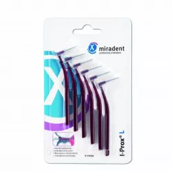 Miradent I-Prox® L - Щеточки для межзубных промежутков, Диаметр щетинок Ø 5,0mm (6 шт.), бордовые.